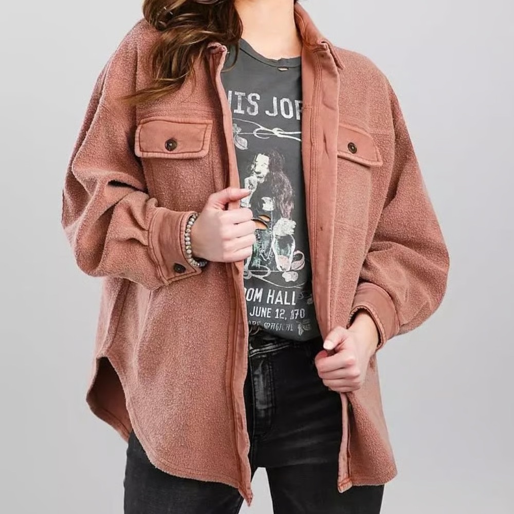 Free People Oversized Slouchy Terry Cloth Ruby Jacket - Picture 11 of 11